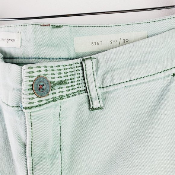 Pilcro and the Letterpress STET Crop Mint Chinos Pant Sz 30 - Picture 4 of 9